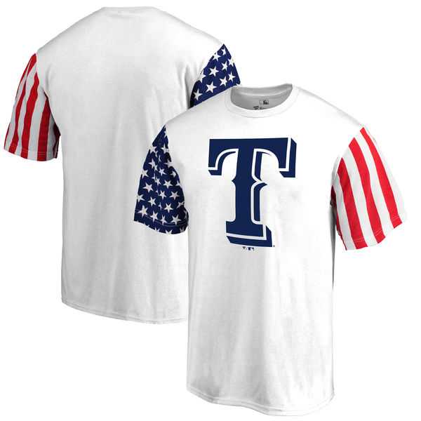 Men's Texas Rangers Fanatics Branded Stars & Stripes T-Shirt White FengYun,We sell and wholesale Men's Texas Rangers Fanatics Branded Stars & Stripes T-Shirt White FengYun on line form chian!
